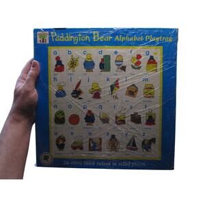 NEW CUTE Paddington Bear Alphabet pieces with Playtray A-Z with pictures